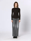 Donker bruin gestreepte longsleeve