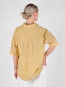 Gele korte mouwen blouse
