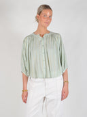 Blouse met gestreept lurex patroon