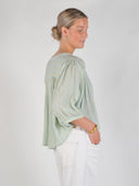 Blouse met gestreept lurex patroon