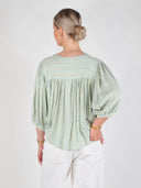 Blouse met gestreept lurex patroon