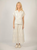 Geborduurde blouse met kant