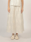 Geborduurde midi rok