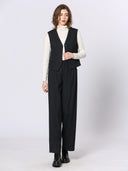 Navy pantalon met krijtstreep