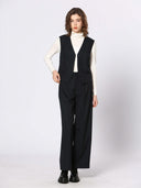 Navy pantalon met krijtstreep