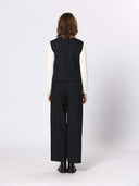 Navy pantalon met krijtstreep
