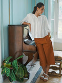 Blouse met gestreept lurex patroon
