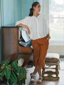 Blouse met gestreept lurex patroon