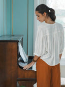 Blouse met gestreept lurex patroon