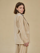 Beige velvet blazer