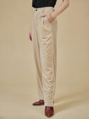Beige velvet pantalon