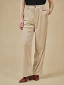 Beige velvet pantalon