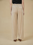 Beige velvet pantalon