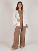 Wit vest met embroidery