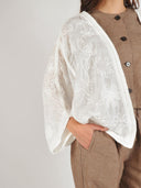 Wit vest met embroidery