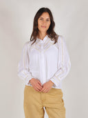 Blouse met broderie details