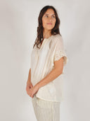 Witte korte mouwen top
