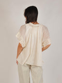 Witte korte mouwen top