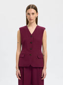 Bordeaux gilet fedora vest