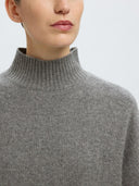 Grijze trui cille cashmere blend high neck