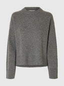 Grijze trui cille cashmere o-neck