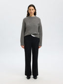 Grijze trui cille cashmere o-neck