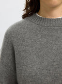 Grijze trui cille cashmere o-neck