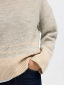 Gemêleerde trui alva structure o-neck