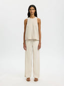 Mouwloze linnenmix top luisa