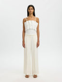Geplooide bandeau top vinelle