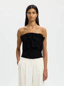 Geplooide bandeau top vinelle