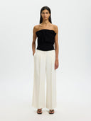 Geplooide bandeau top vinelle