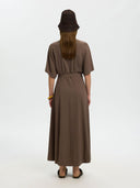 Bruine maxi jurk viva