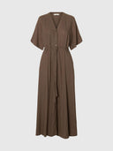 Bruine maxi jurk viva