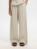 Gestreepte linnenmix broek mariam