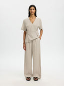 Gestreepte linnenmix broek mariam