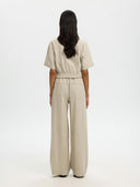 Gestreepte linnenmix broek mariam