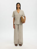 Gestreepte linnenmix top mariam