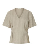 Gestreepte linnenmix top mariam
