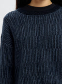 Wolmix trui alva knit stripe o-neck