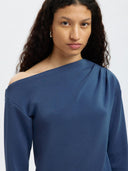 Top met asymmetrische hals tenny draped