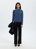 Top met asymmetrische hals tenny draped