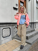 Blauwe peplum top delia