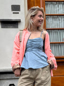 Blauwe peplum top delia