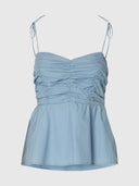 Blauwe peplum top delia