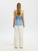 Blauwe peplum top delia