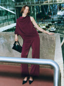Bordeaux one shoulder top laurina