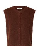 Bruin wolmix gilet lulu