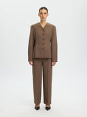 Bruine getailleerde blazer louise