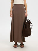 Bruine maxi rok viva